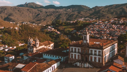 Vista da cidade histórica de Ouro Preto, Minas Gerais
